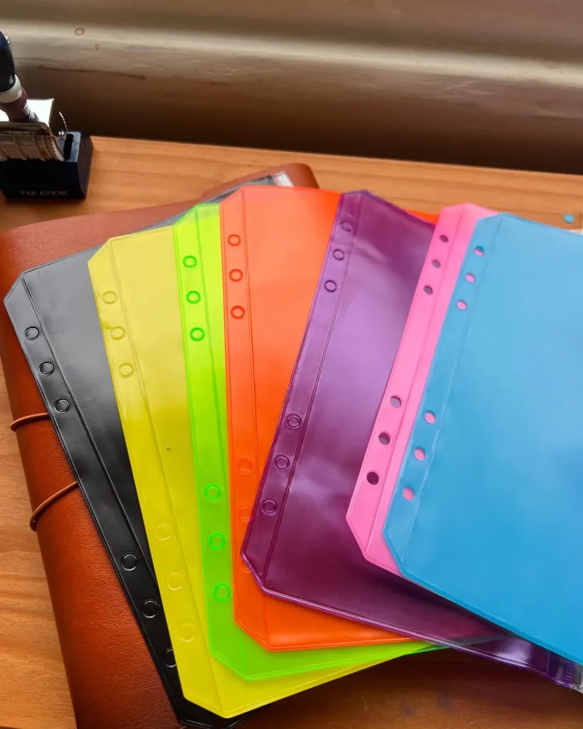 [5031-PINK] PVC Ziplock Pouches and Binder Dividers - أظرف/فواصل من  البلاستيك قابلة لاعادة الغلق (وردي)