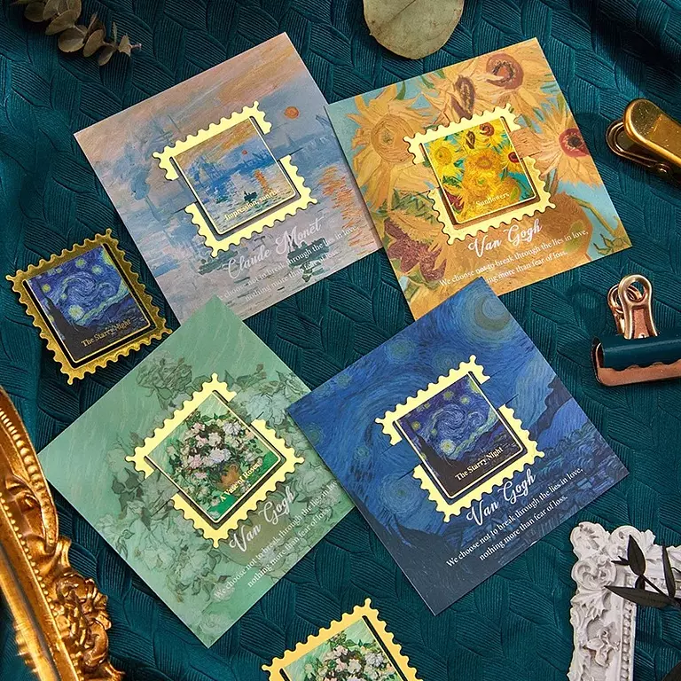 [2074-SNIGHT] Stainless Steel Van Gogh and Monet Bookmarks - فواصل كتب معدنية فن جوخ ومونيه (ليلة النجوم)