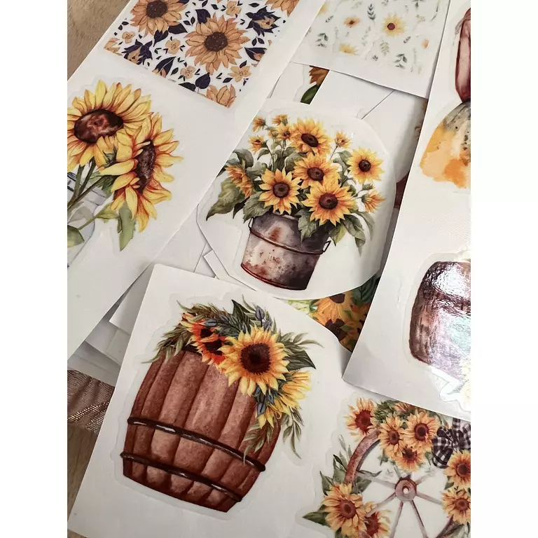 [1568-TRANS] Sunflowers Stickers Pack - ستيكرز عباد الشمس (شفاف)