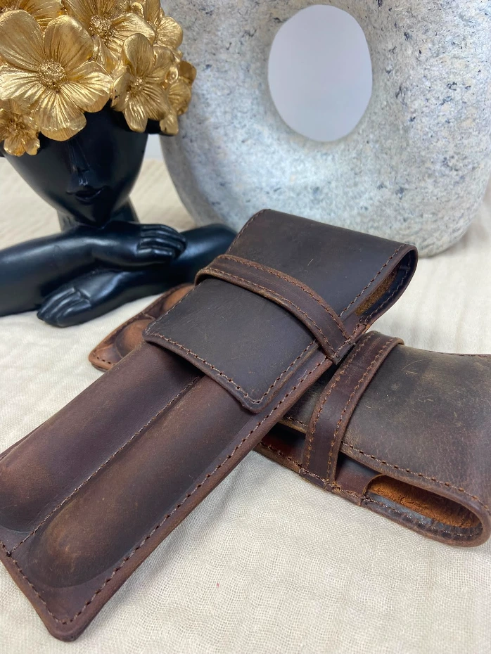 [1237] Pen Case Sample - 2 pcs size no logo -جراب جلد لالقلام