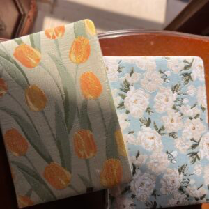 [2384-A6-T] Tulip & Roses Fabric Journals - مفكرة قماش (زهور توليب و ورود) (Tulip, A6)