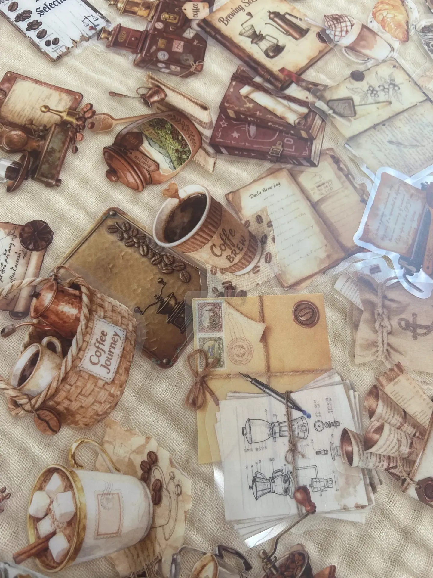[7675-coffee] Transparent coffee stickers - ستيكرز القهوة الشفافة