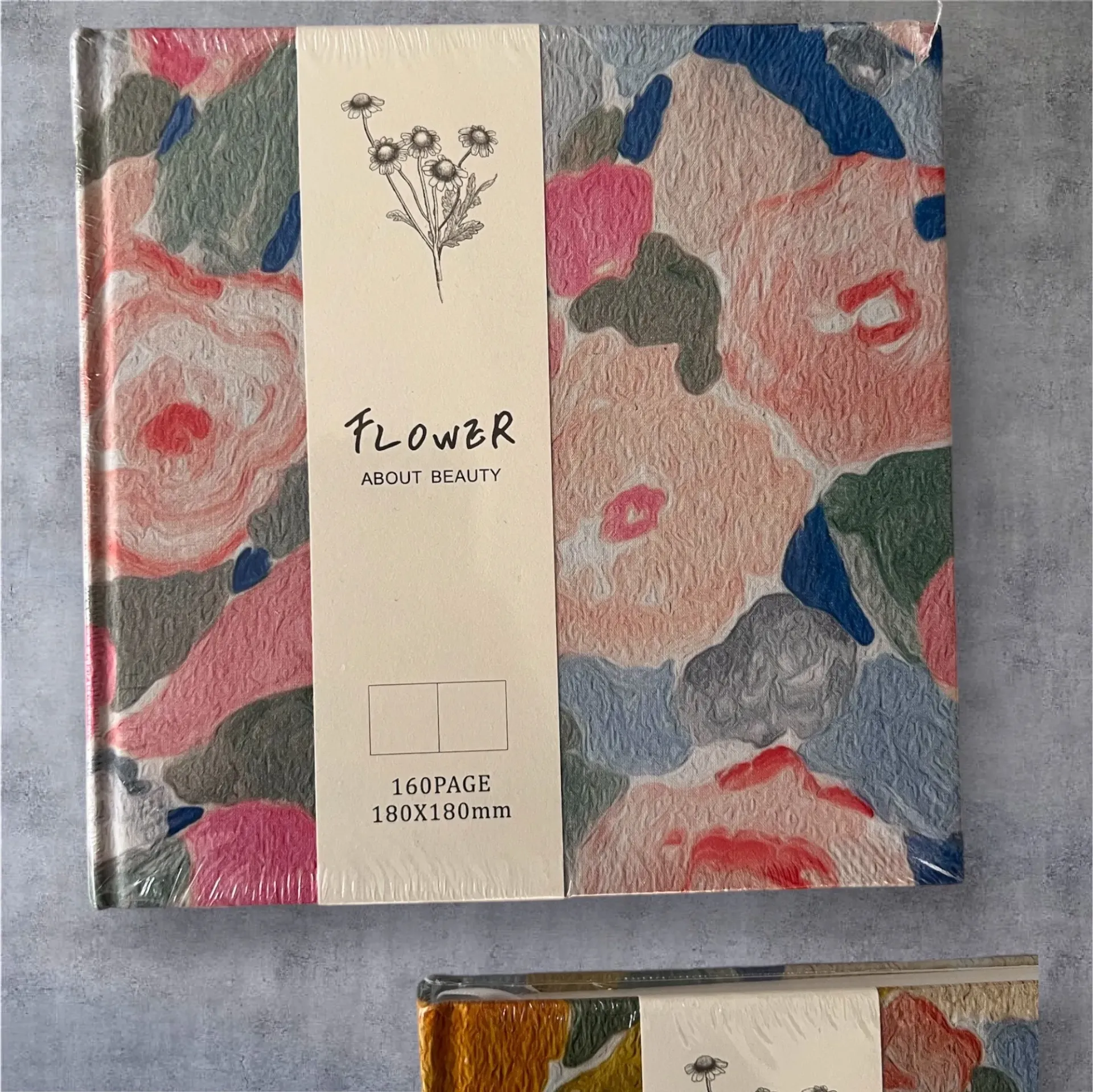 [2356-PINK] Square Fabric Sketchbook - دفتر قماش مربع (وردي)