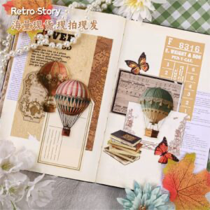 [6575-A] 20 Stickers/Pack Hot Air Balloons - ستيكرز بالونات الهواء الساخن (A-Sailing toward the light)